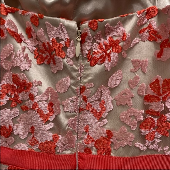 Eliza J Pink Embroidered Floral Formal Fit And Flare Cherry Blossom Dress - Picture 3 of 7
